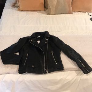 Black leather jacket